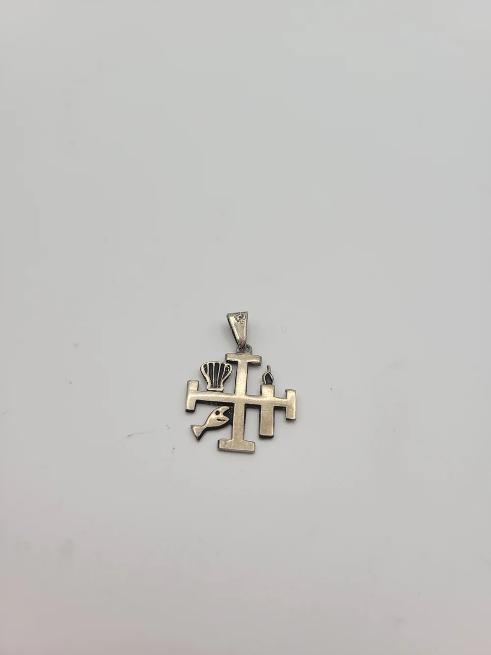 Sterling Silver Stunning Catholic Crucifi Holy Cross Pectoral Jerusalem Pendant